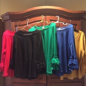 Green Ruffle layering top - XL